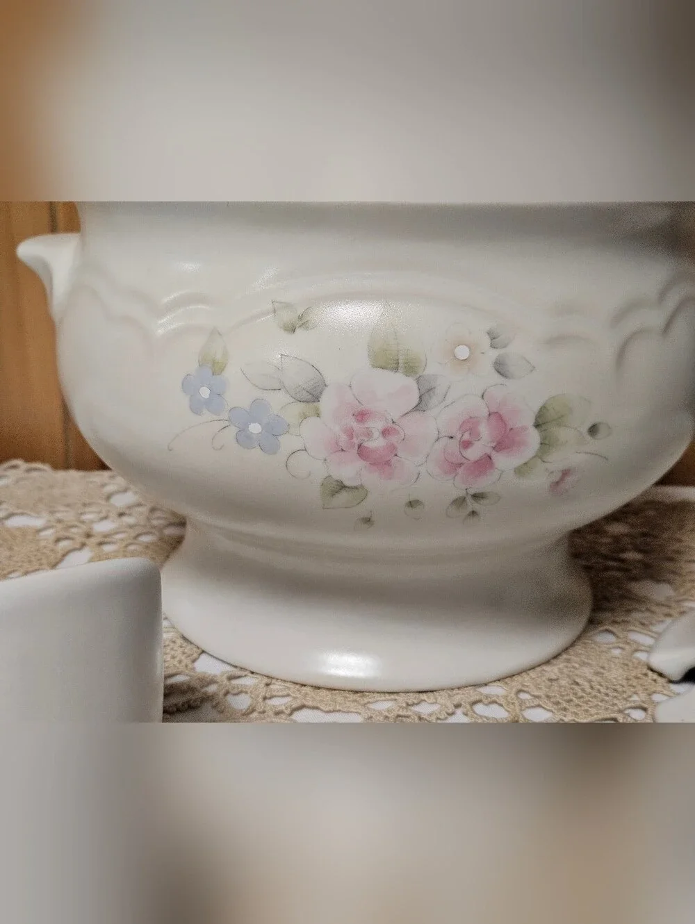 Large PFALTZGRAFF Tea Rose Double Handled Soup TUREEN BOWL w/Lid & Ladle 3.5QT